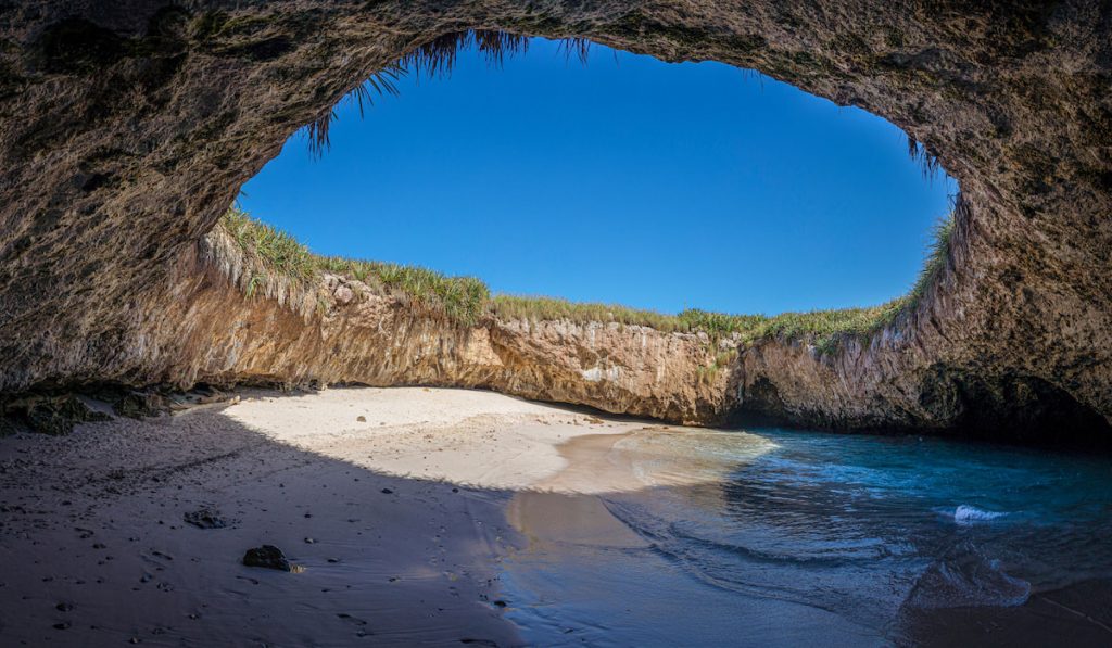 Hidden beach Isla Marietas in Mexico